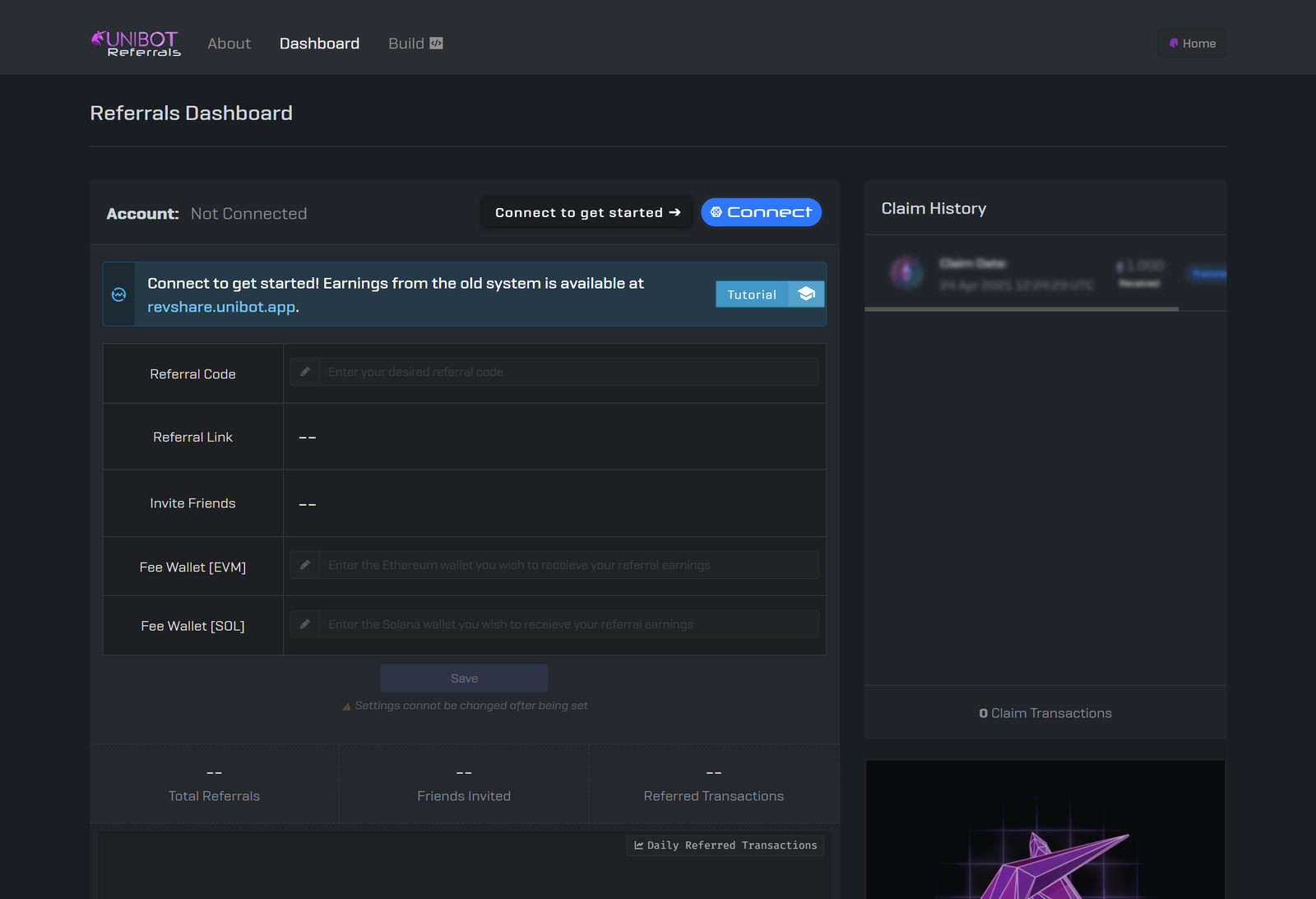 Unibot wallet management