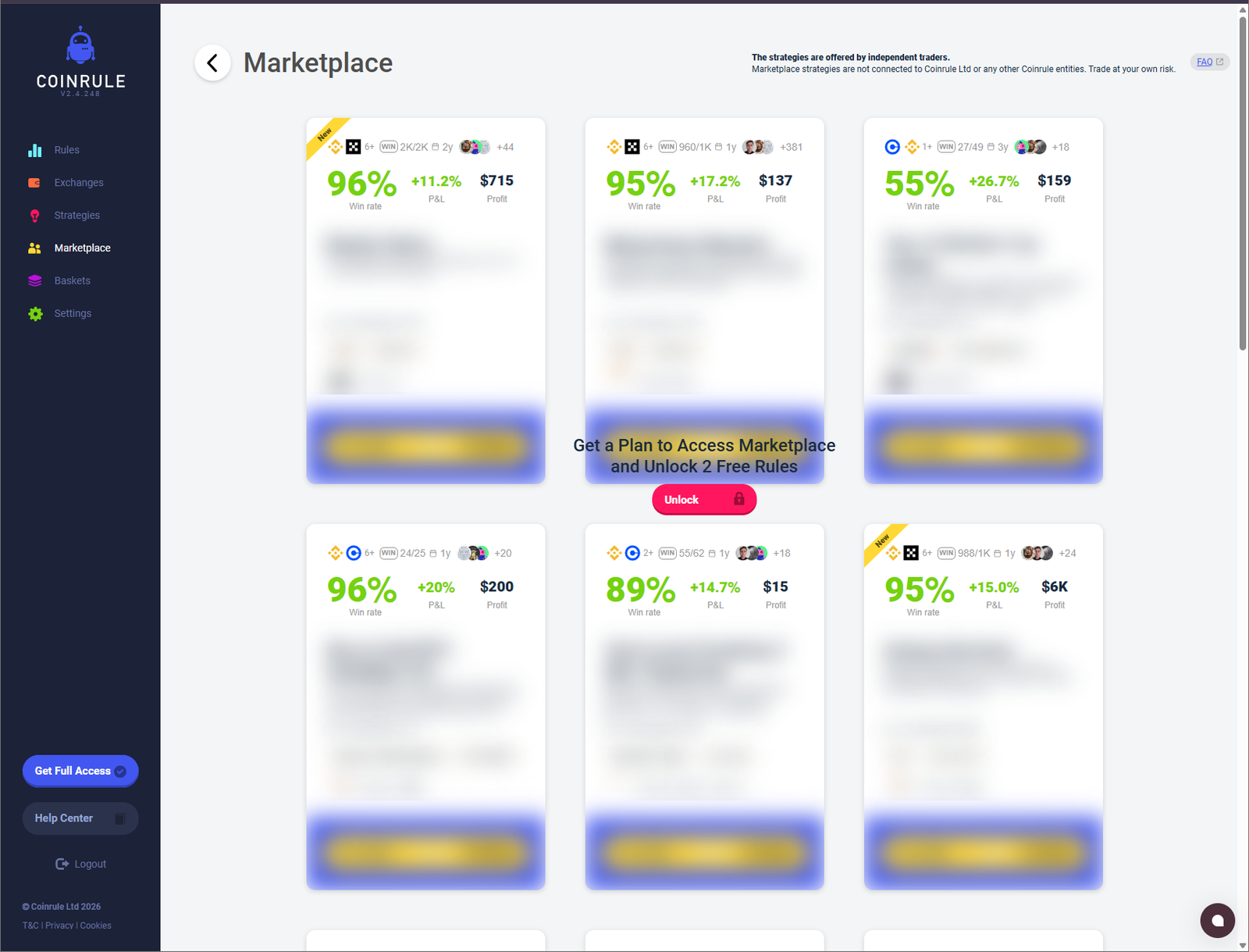 Coinrule platform screenshot 05