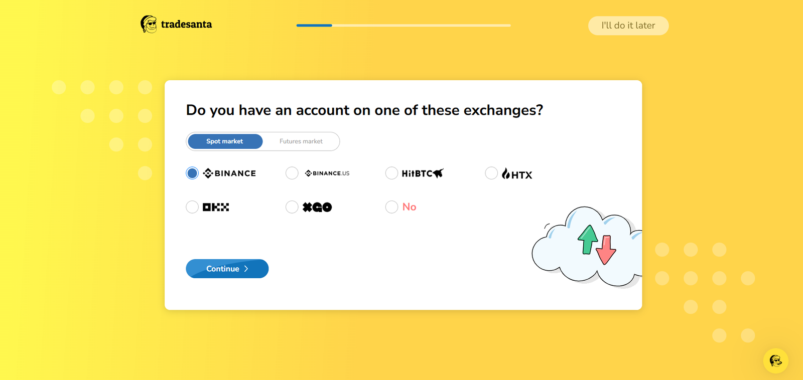 TradeSanta bot creation flow