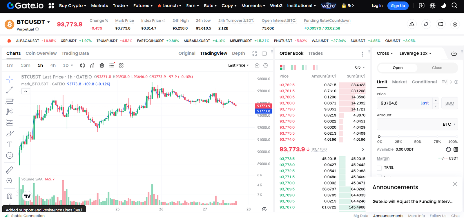 Gate.io features page