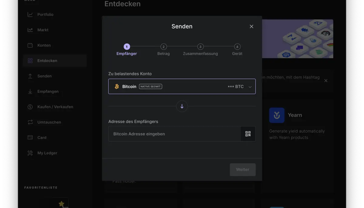 Ledger Live portfolio view