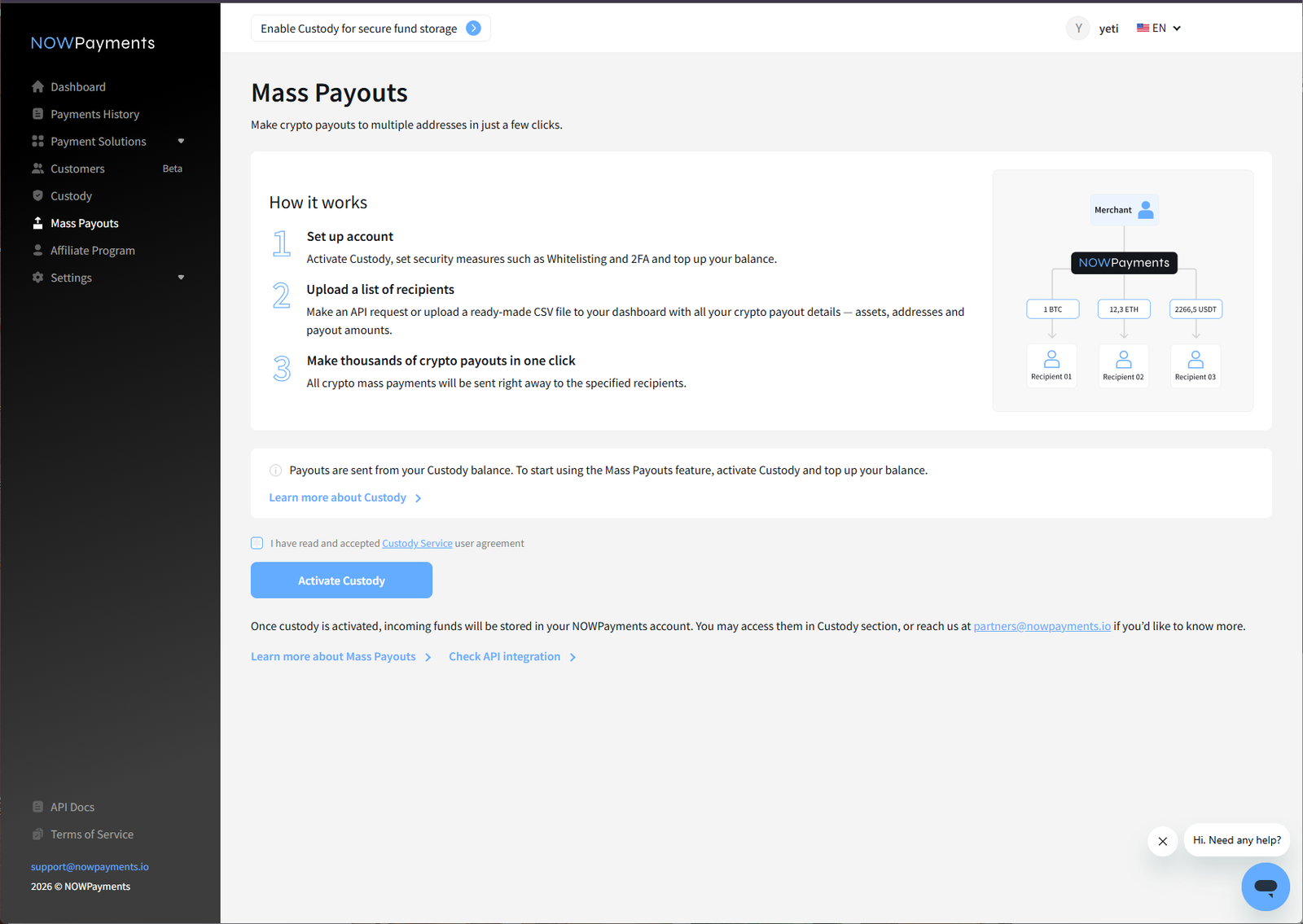 NOWPayments payout tools