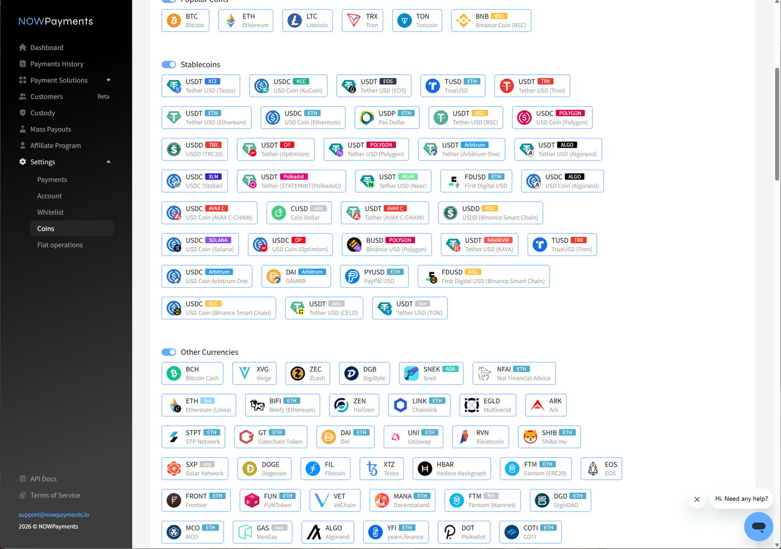 NOWPayments payment links